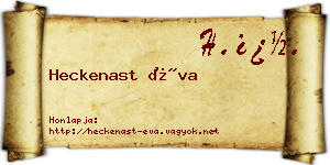 Heckenast Éva névjegykártya